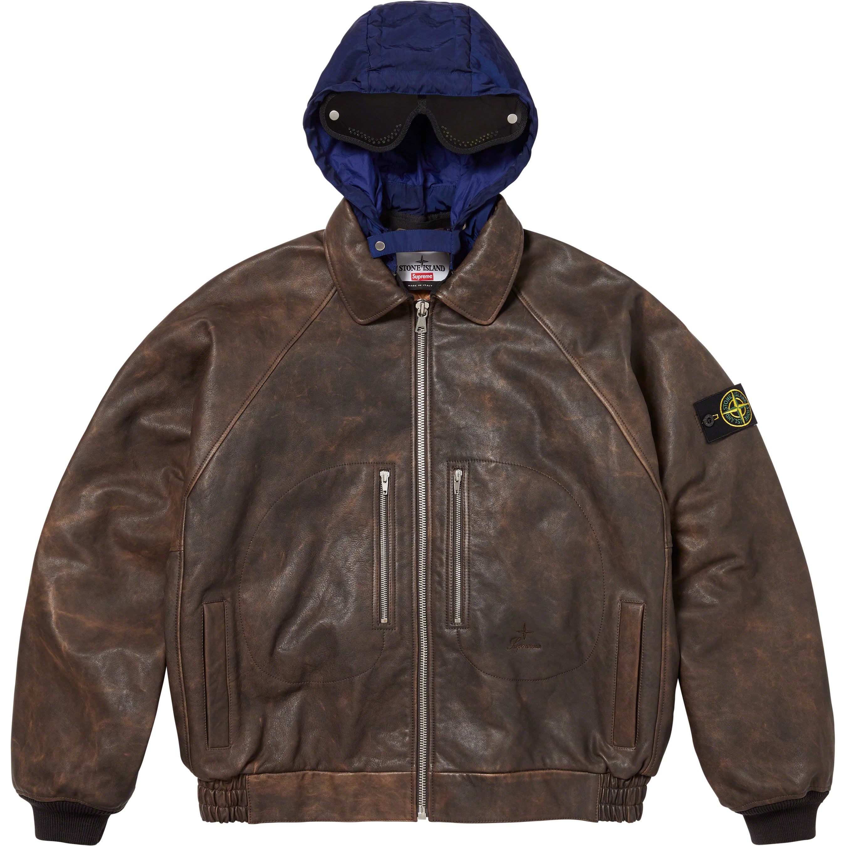 Supreme®/Stone Island® Leather Bomber Jacket