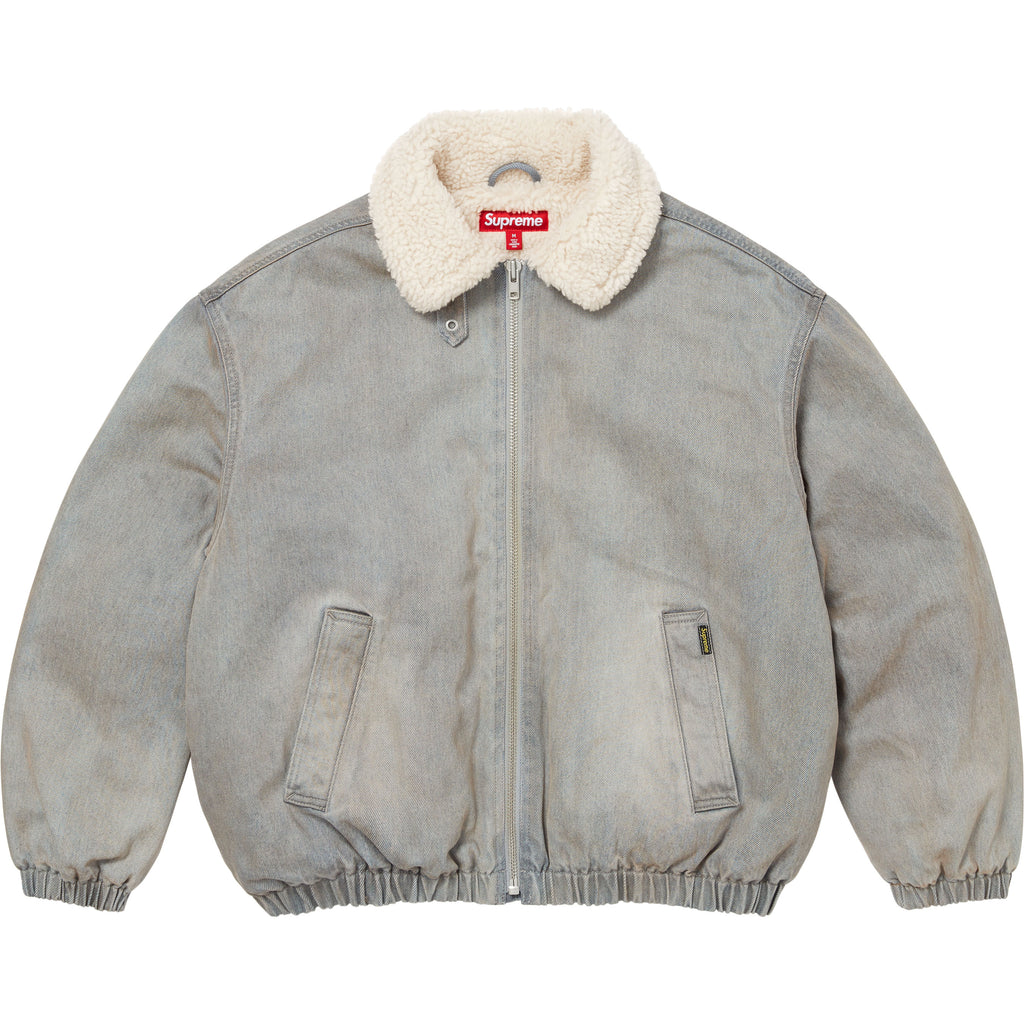 Faux Shearling Lined Bomber Jacket