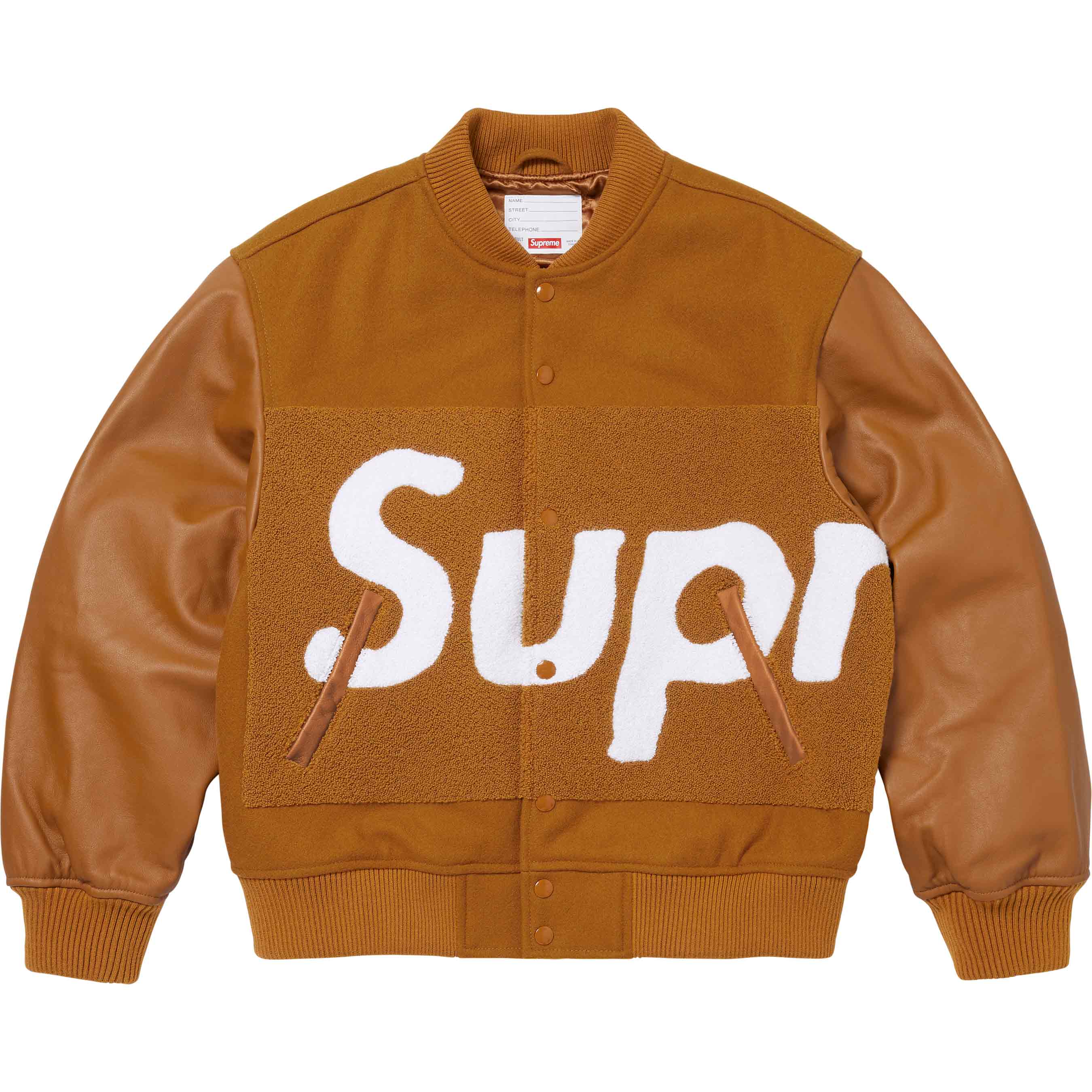 Big Logo Chenille Varsity Jacket - Shop - Supreme