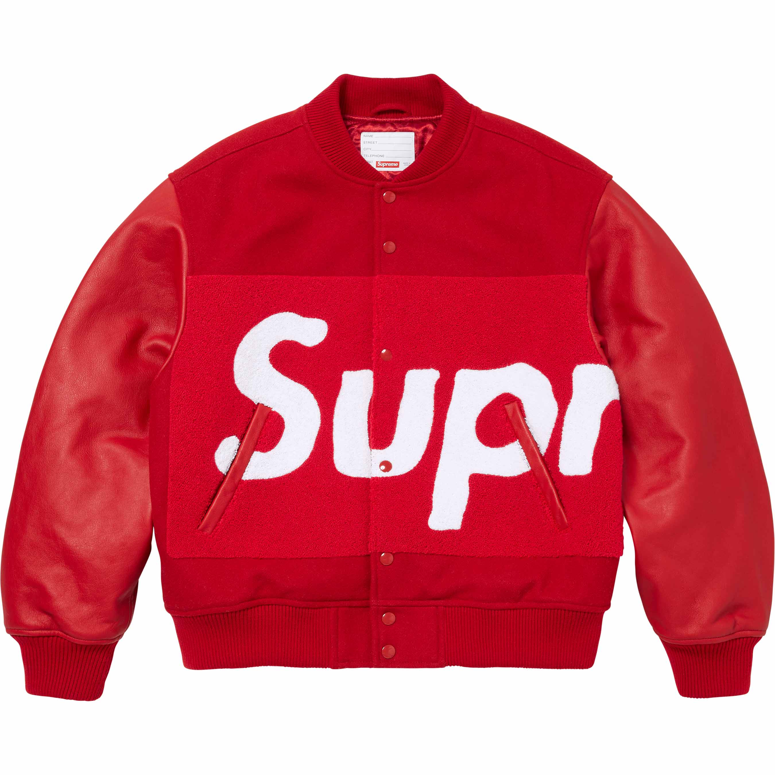 Big Logo Chenille Varsity Jacket - Shop - Supreme