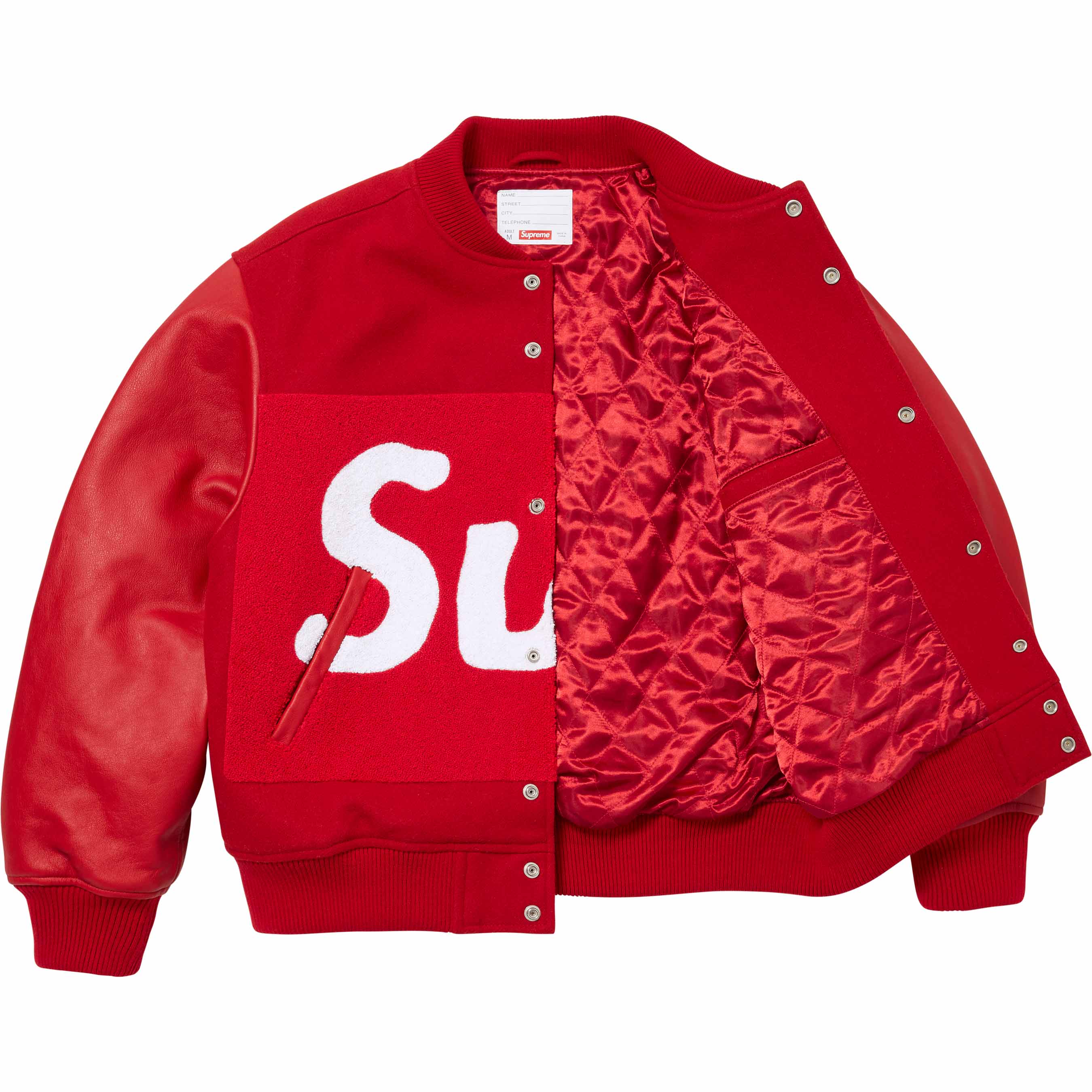 Big Logo Chenille Varsity Jacket - Shop - Supreme