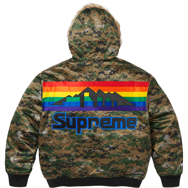 Supreme®/Mitchell & Ness® Teams Hooded Satin Varsity Jacket - Shop