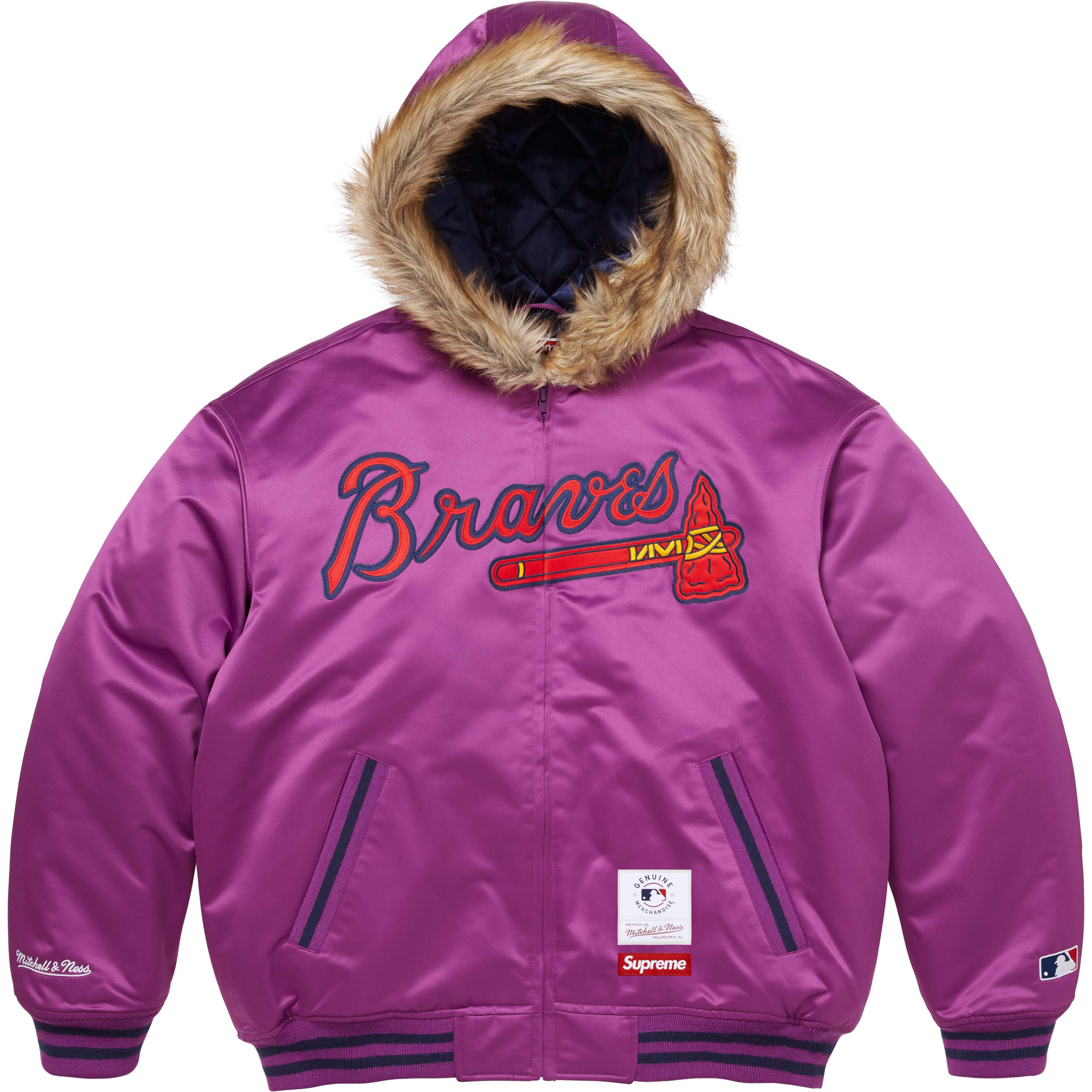 Supreme®/Mitchell & Ness® Teams Hooded Satin Varsity Jacket - Shop