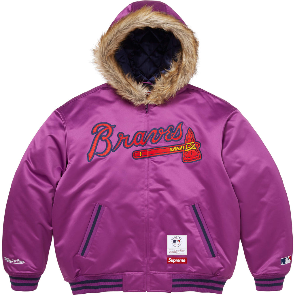 Supreme®/Mitchell & Ness® Teams Hooded Satin Varsity Jacket