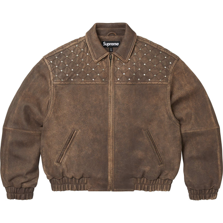 Swarovski® Studded Quilted Leather Jacket - Shop - Supreme