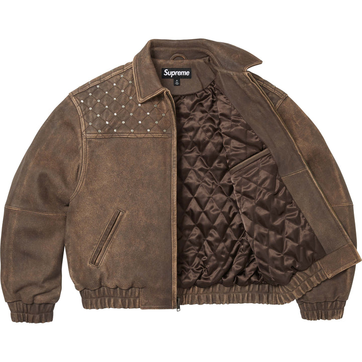Swarovski® Studded Quilted Leather Jacket - Shop - Supreme