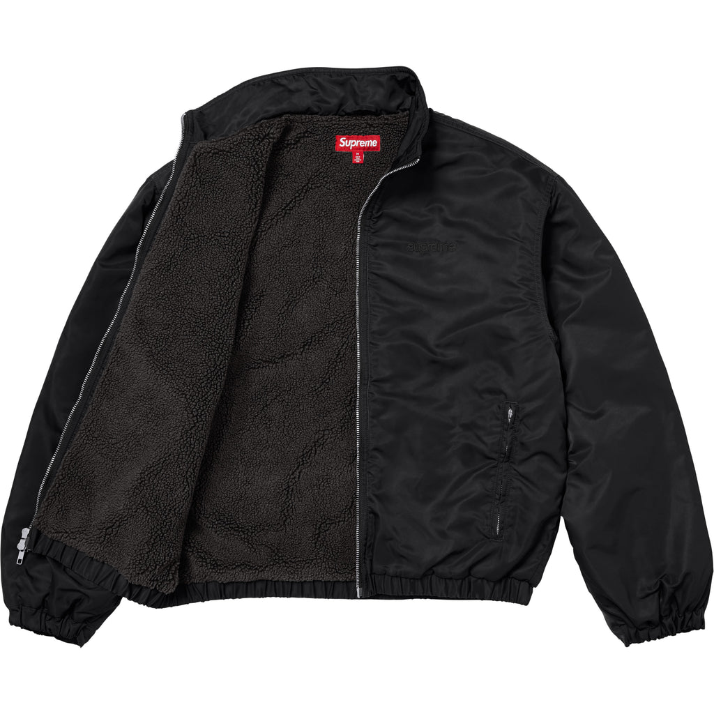 Stand Collar Lined Nylon Jacket