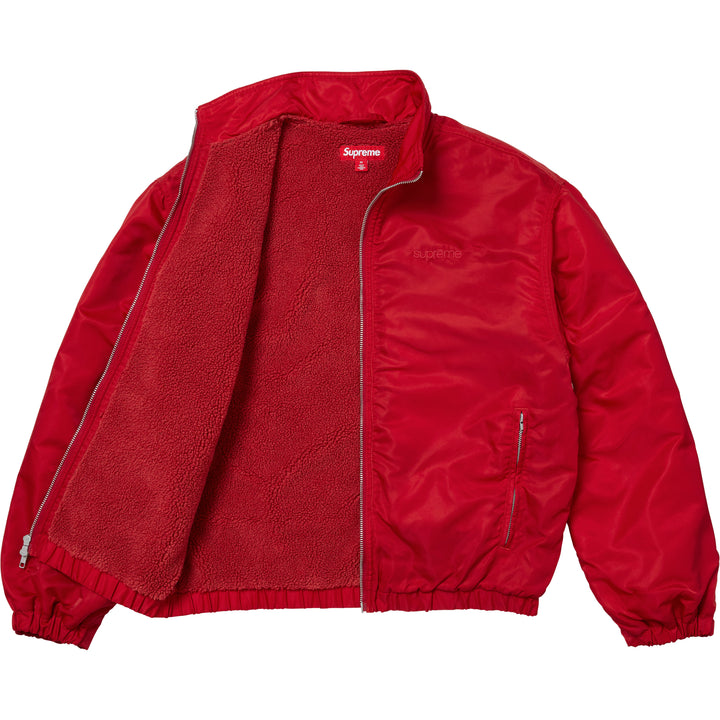Supreme Sロゴ ナイロンジャケット レッド Stand Collar Lined Nylon Jacket - Shop - Supreme