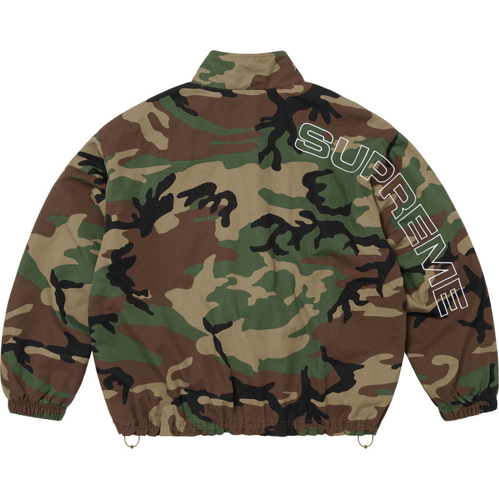 Spellout Embroidered Ripstop Track Jacket