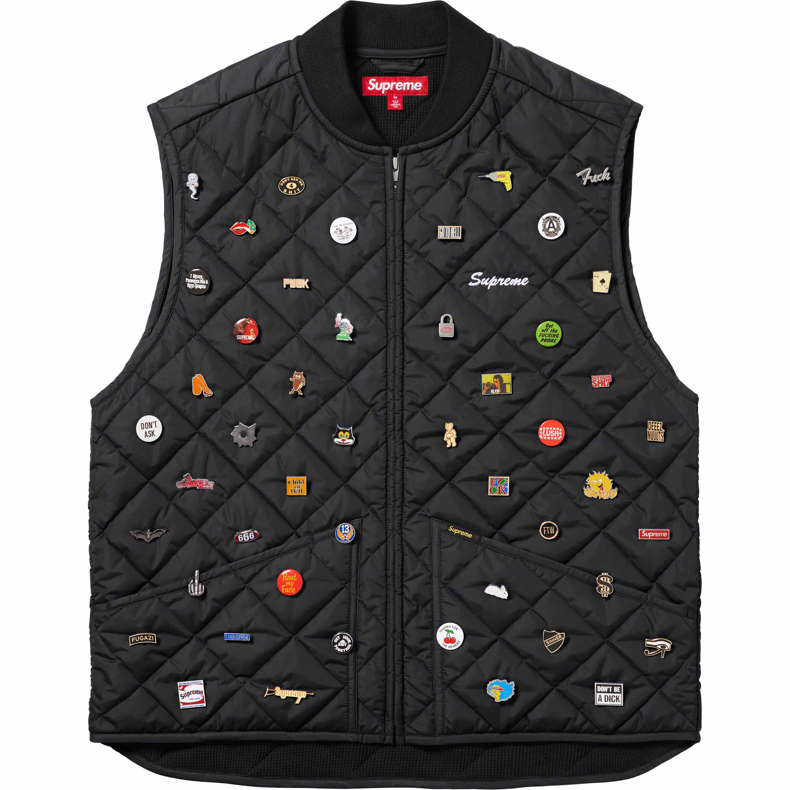 Supreme Pins Quilted Work Vest “Black” - 通販 - pinehotel.info