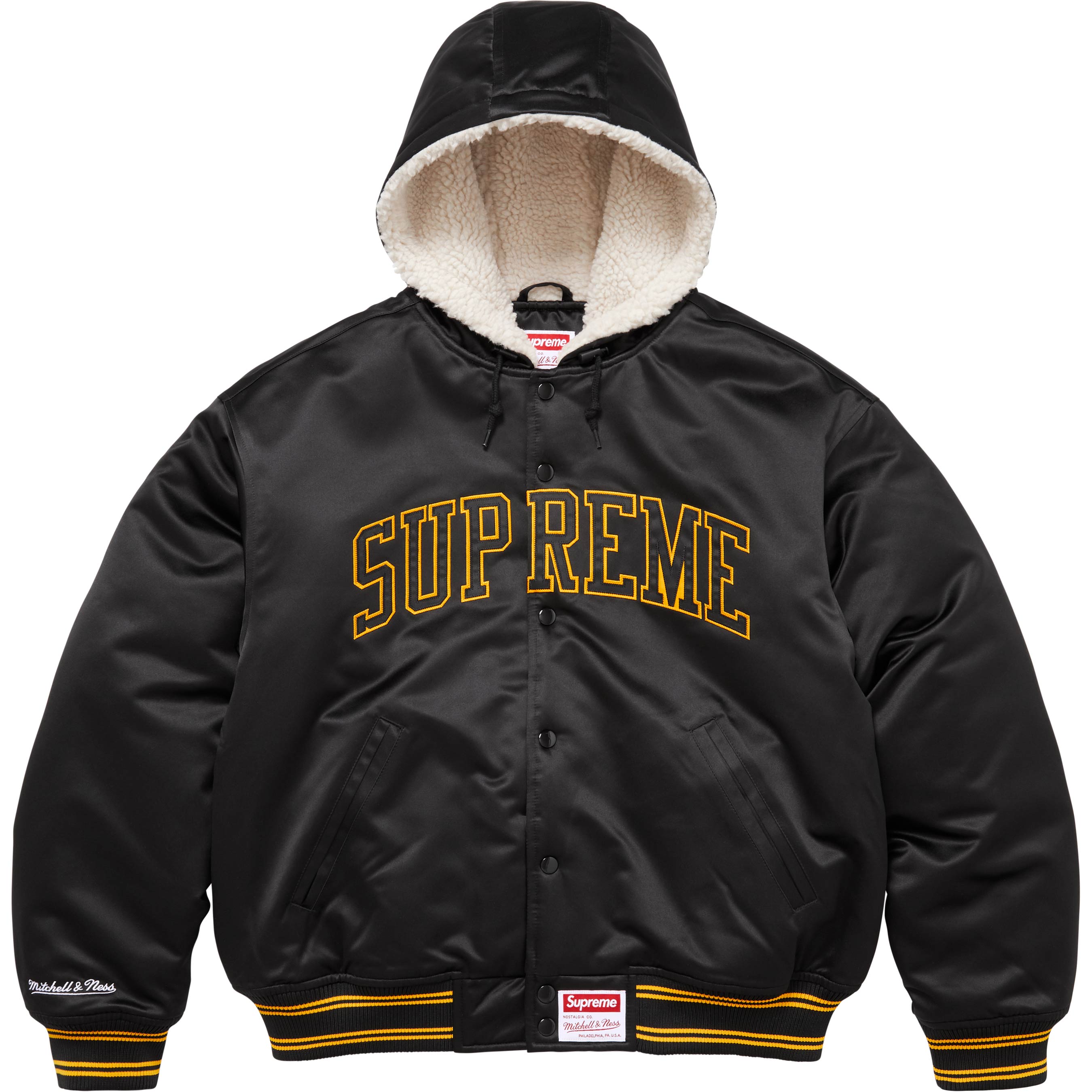 Supreme®/Mitchell & Ness® Lined Hooded Satin Varsity Jacket - Shop Supreme®/Mitchell & Ness® Lined Hooded Satin Varsity Jacket - Shop