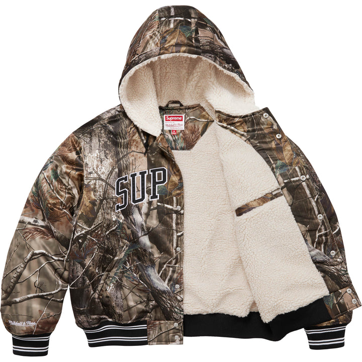 Supreme®/Mitchell & Ness® Lined Hooded Satin Varsity Jacket-2