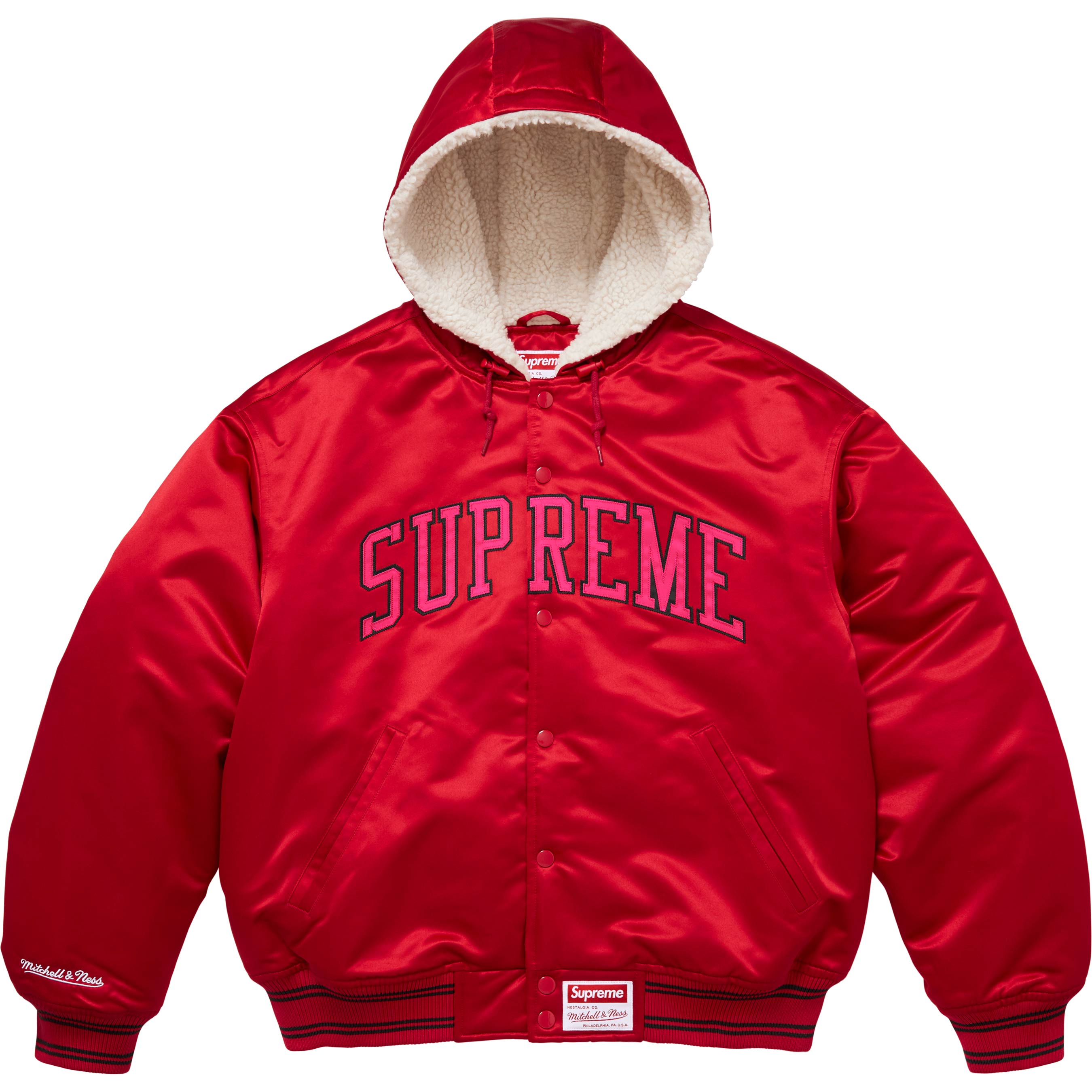 Supreme®/Mitchell & Ness® Lined Hooded Satin Varsity Jacket - Shop