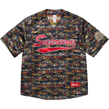 Floral Jacquard Baseball Jersey