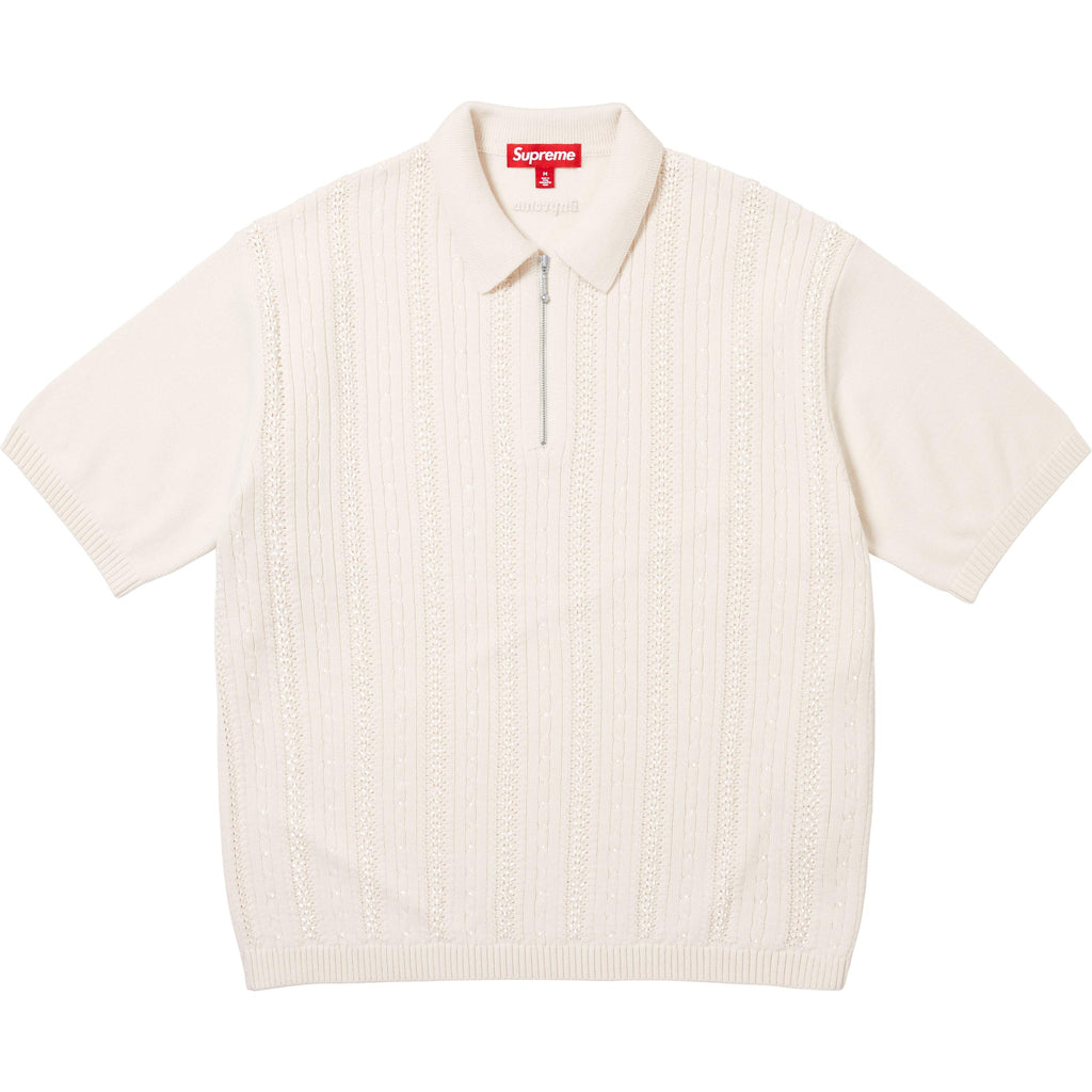 Beaded Zip S/S Polo Sweater - Shop - Supreme