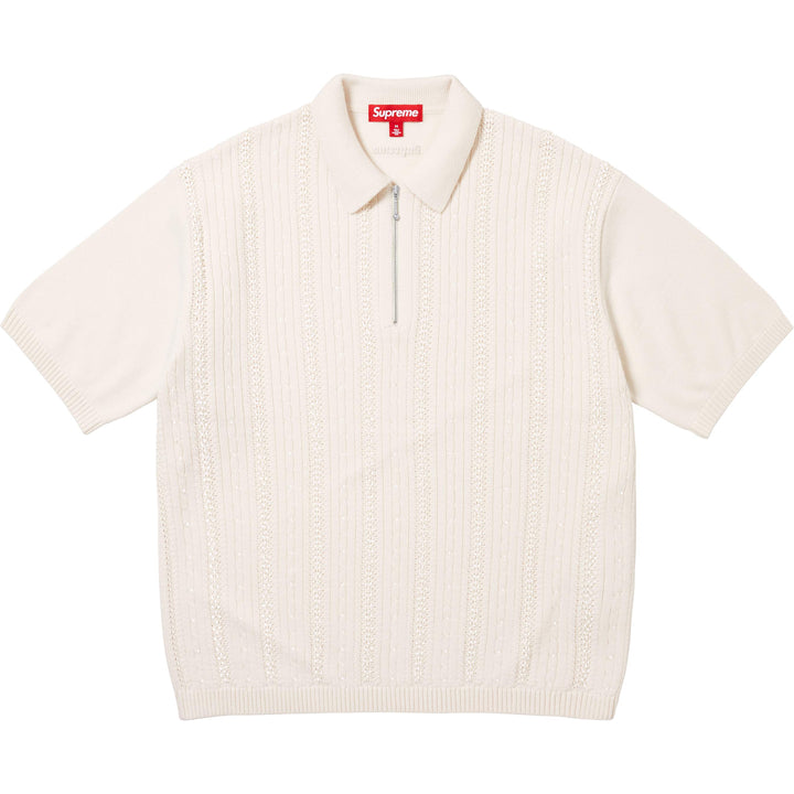 Beaded Zip S/S Polo Sweater - Shop - Supreme