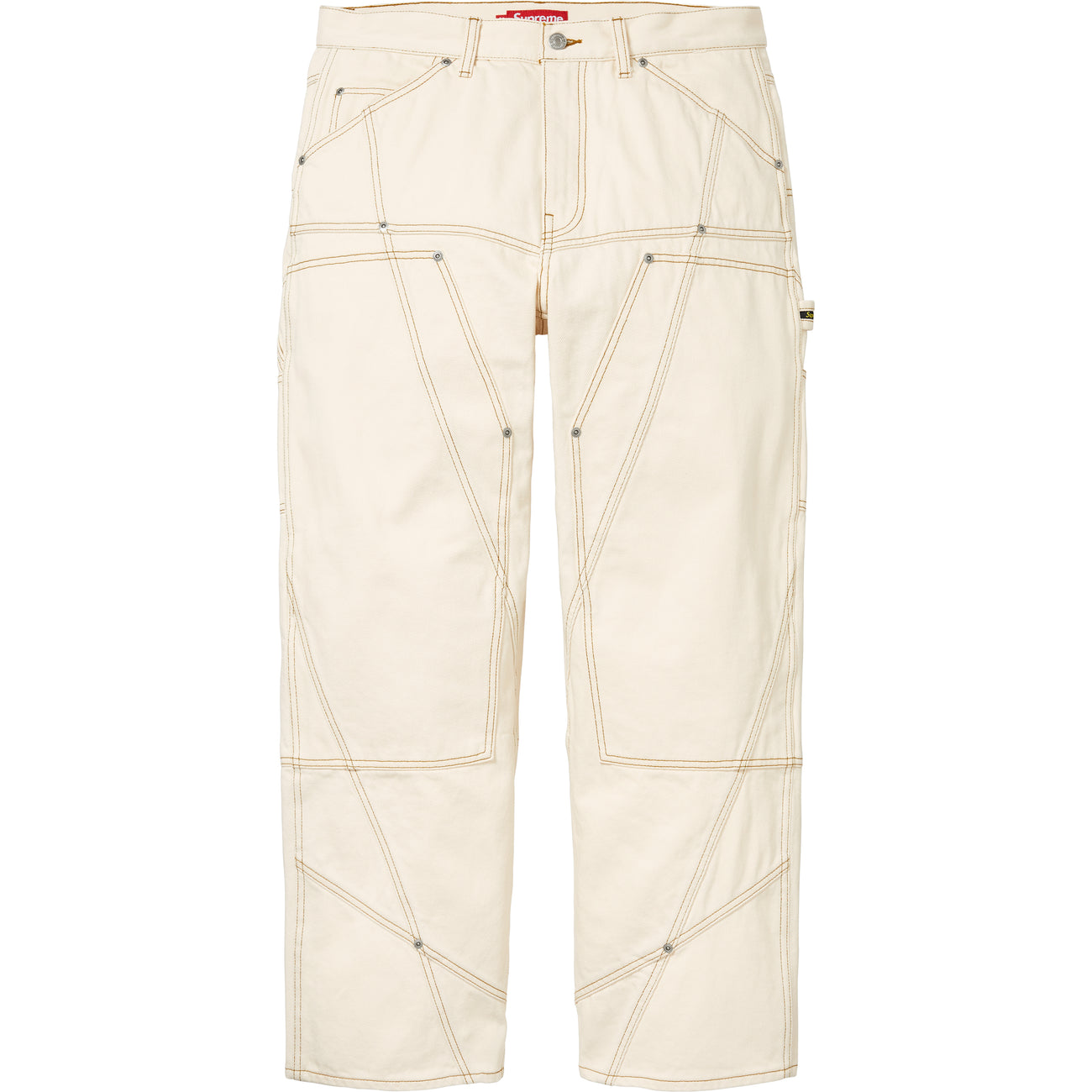 Contrast Stitch Double Knee Painter Jean - Image 1