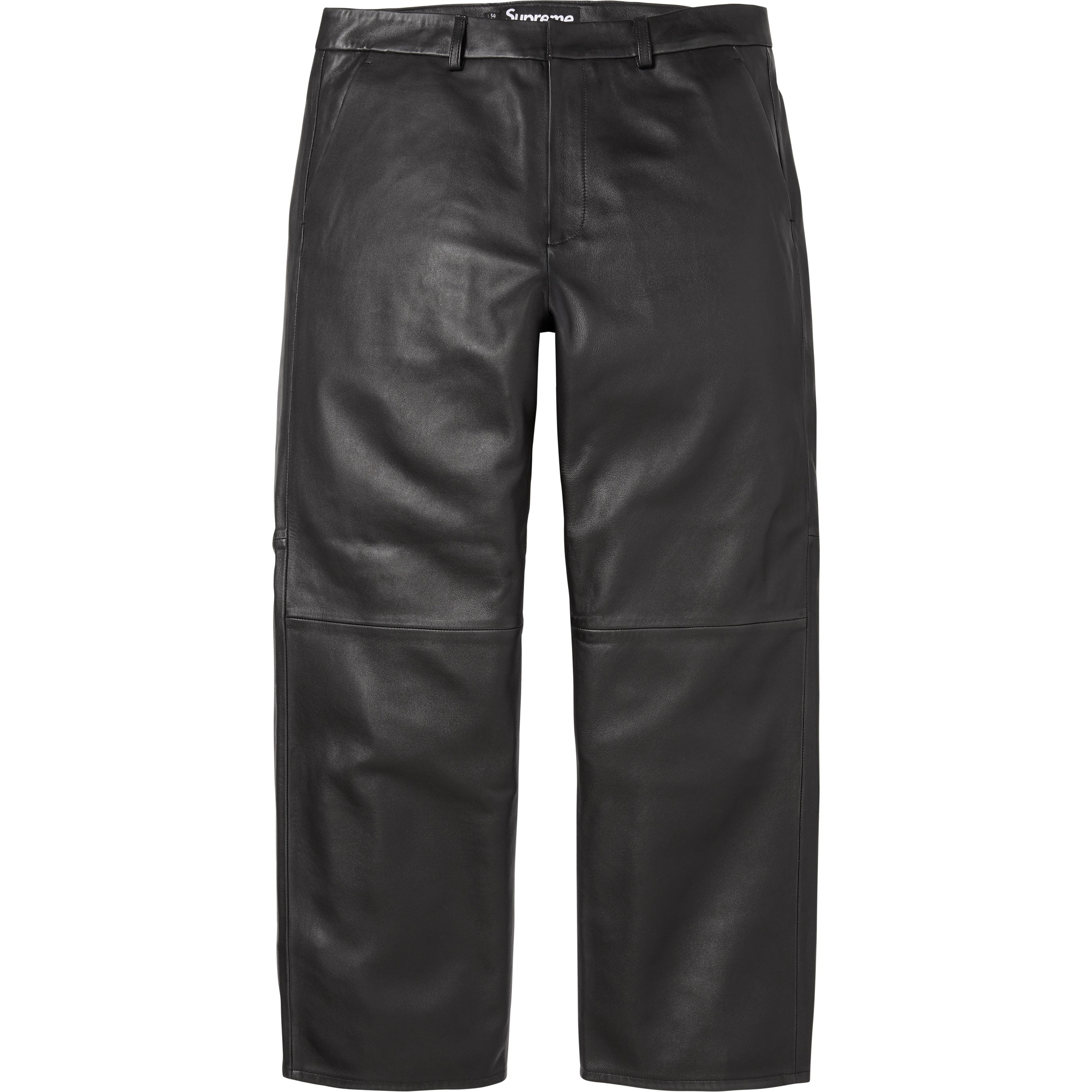 スーツ supreme slacks black Leather Trouser - Shop - Supreme