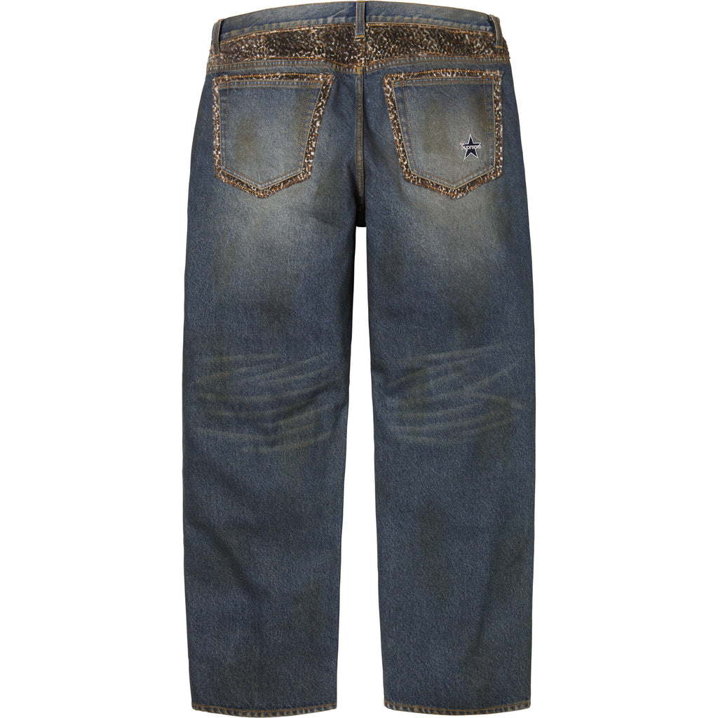 Shop - Supreme Supreme Leopard Faux Fur Loose Fit Jean