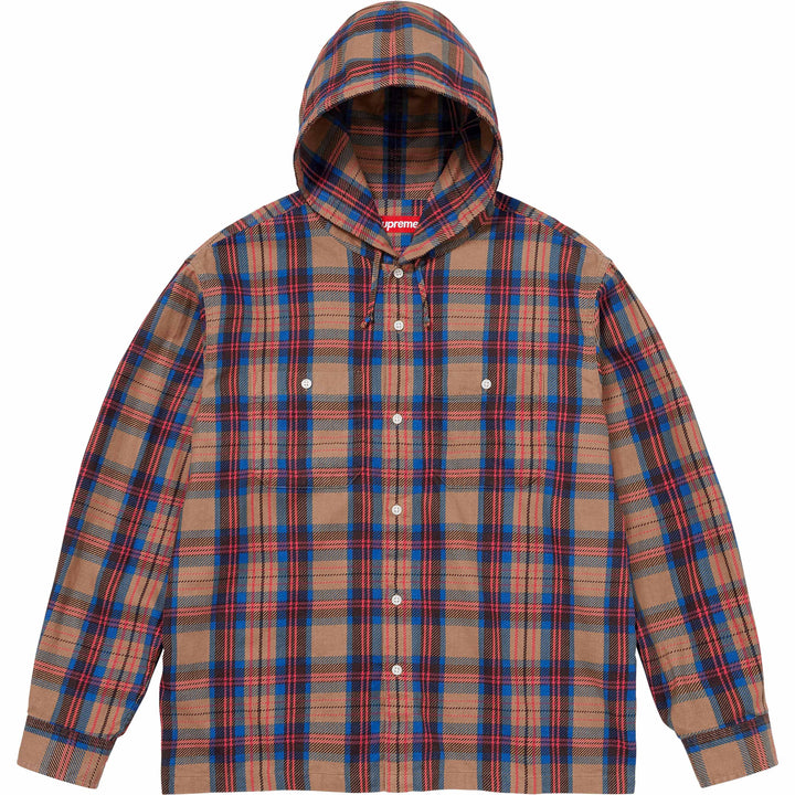 Printed Hooded Flannel Shirt