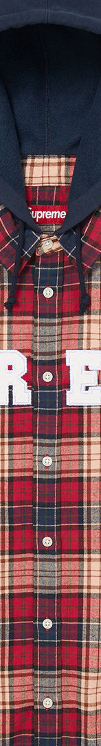 Appliqué Hooded Flannel Shirt