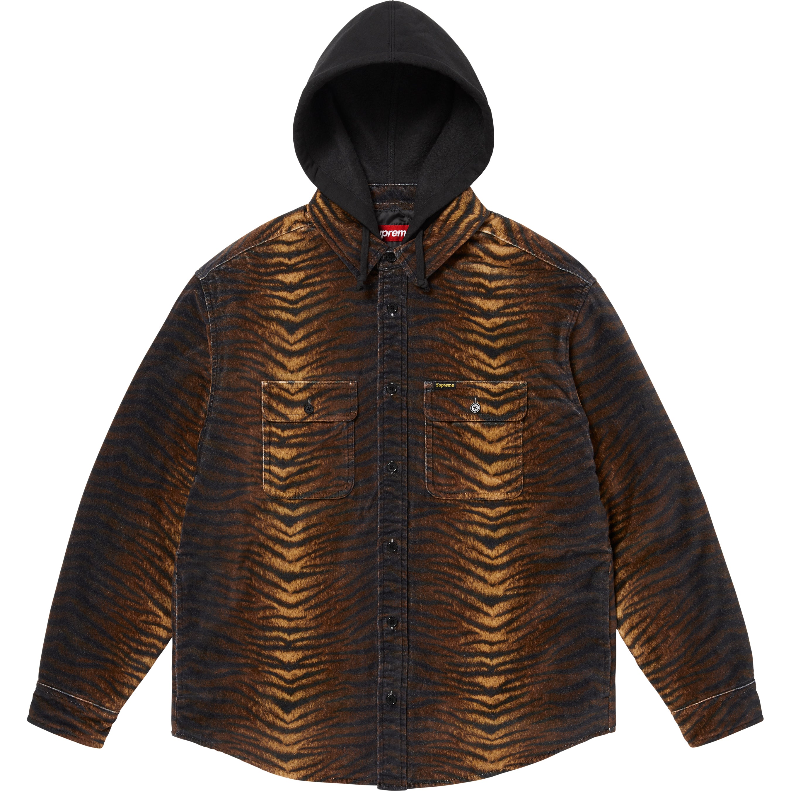 Quilted Lined Hooded Velvet Shirt - Shop - Supreme