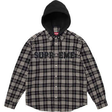 Supreme フード付き チェックシャツ ブラック Sサイズ 26 Shop - Supreme