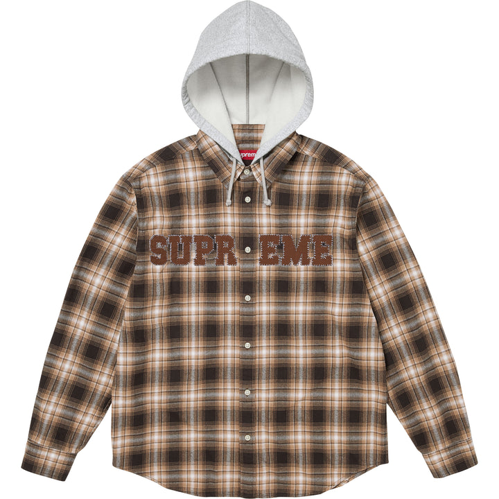 Appliqué Hooded Flannel Shirt - Shop - Supreme