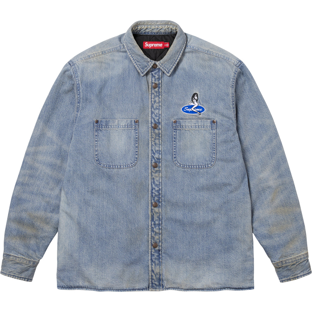 Quilted Lined Denim Snap Shirt