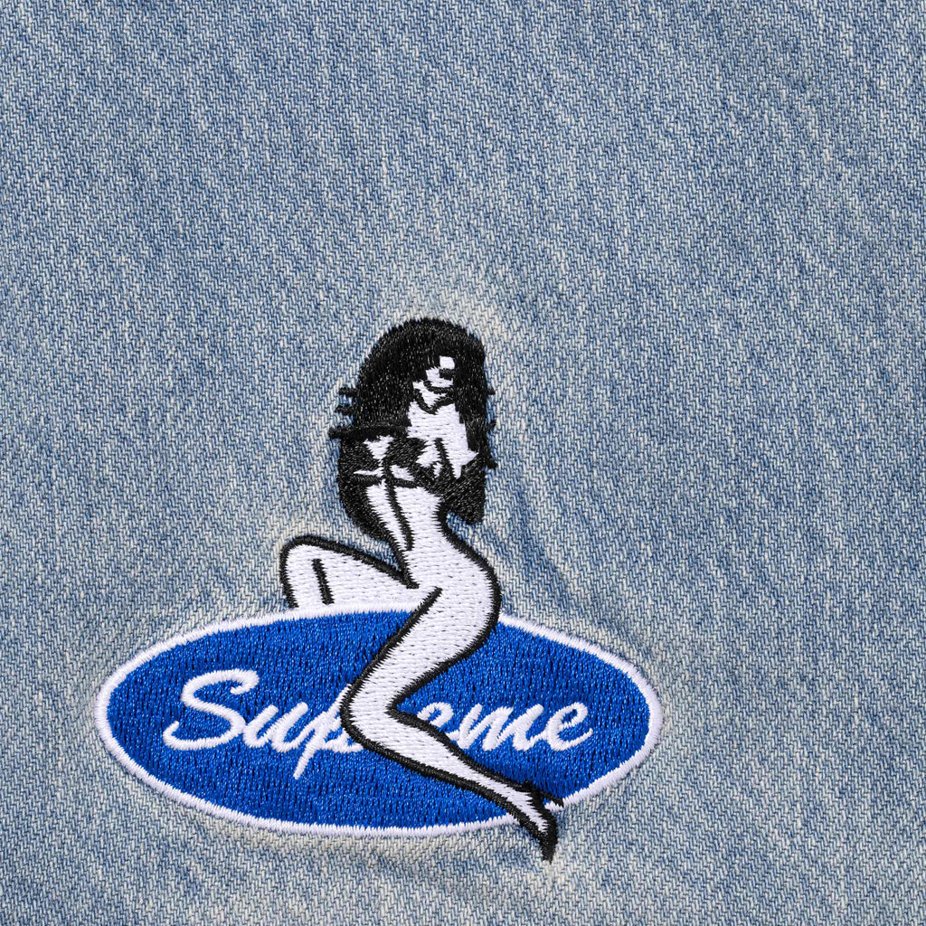 Quilted Lined Denim Snap Shirt