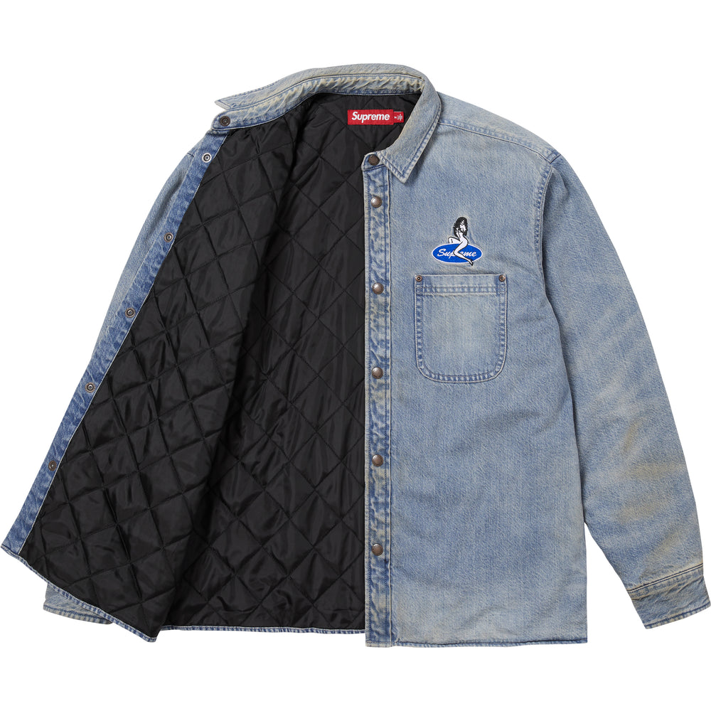 Quilted Lined Denim Snap Shirt - Image 2