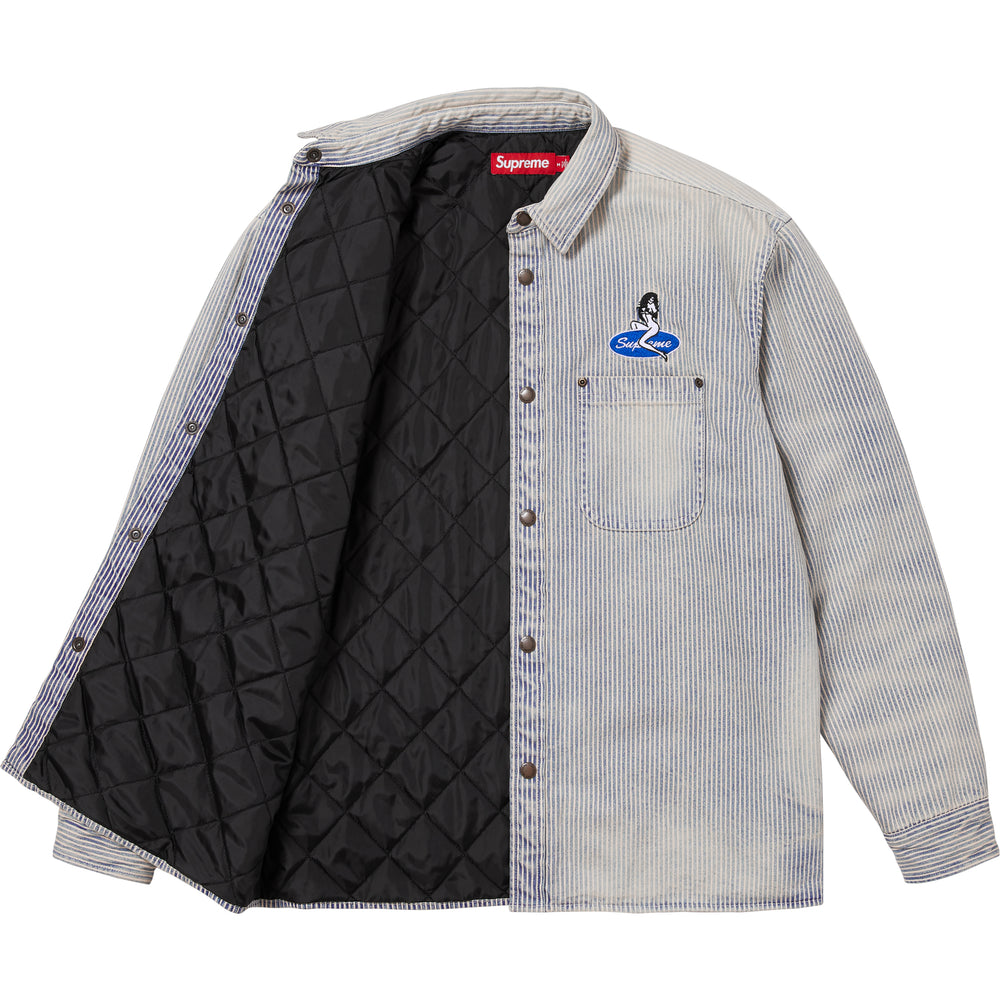 Quilted Lined Denim Snap Shirt - Image 2