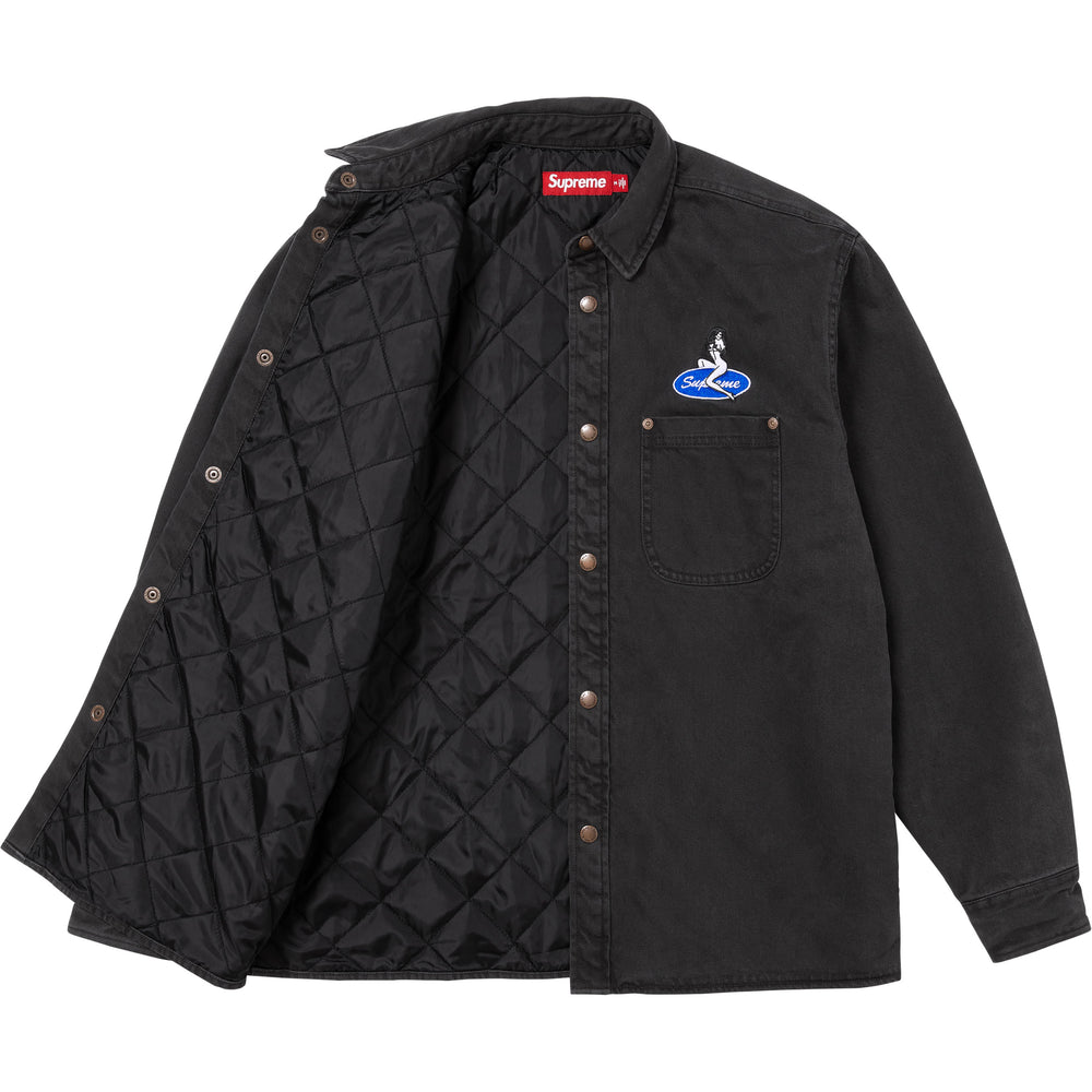 Quilted Lined Denim Snap Shirt - Image 2