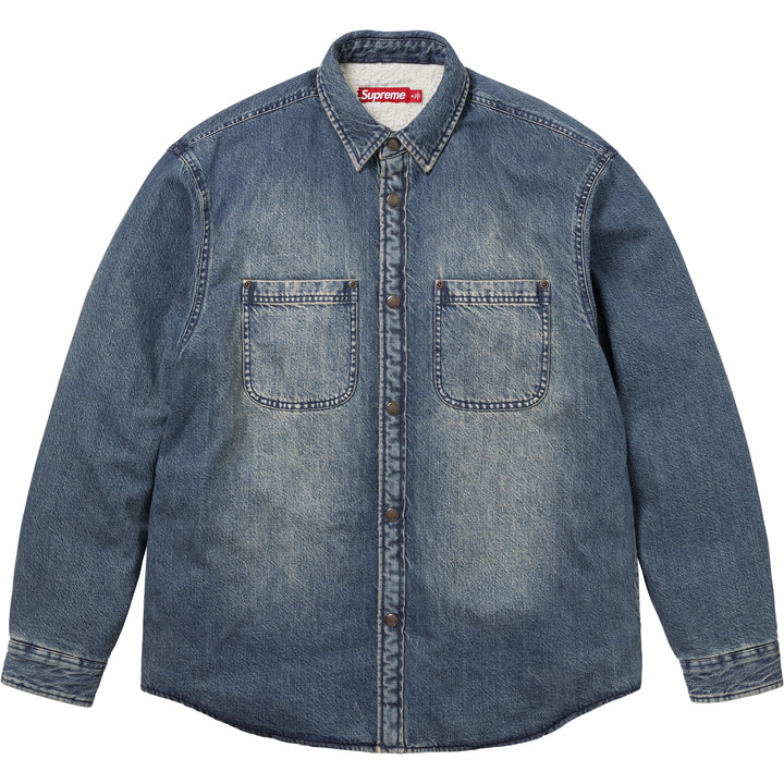 Shearling Lined Denim Work Shirt-5