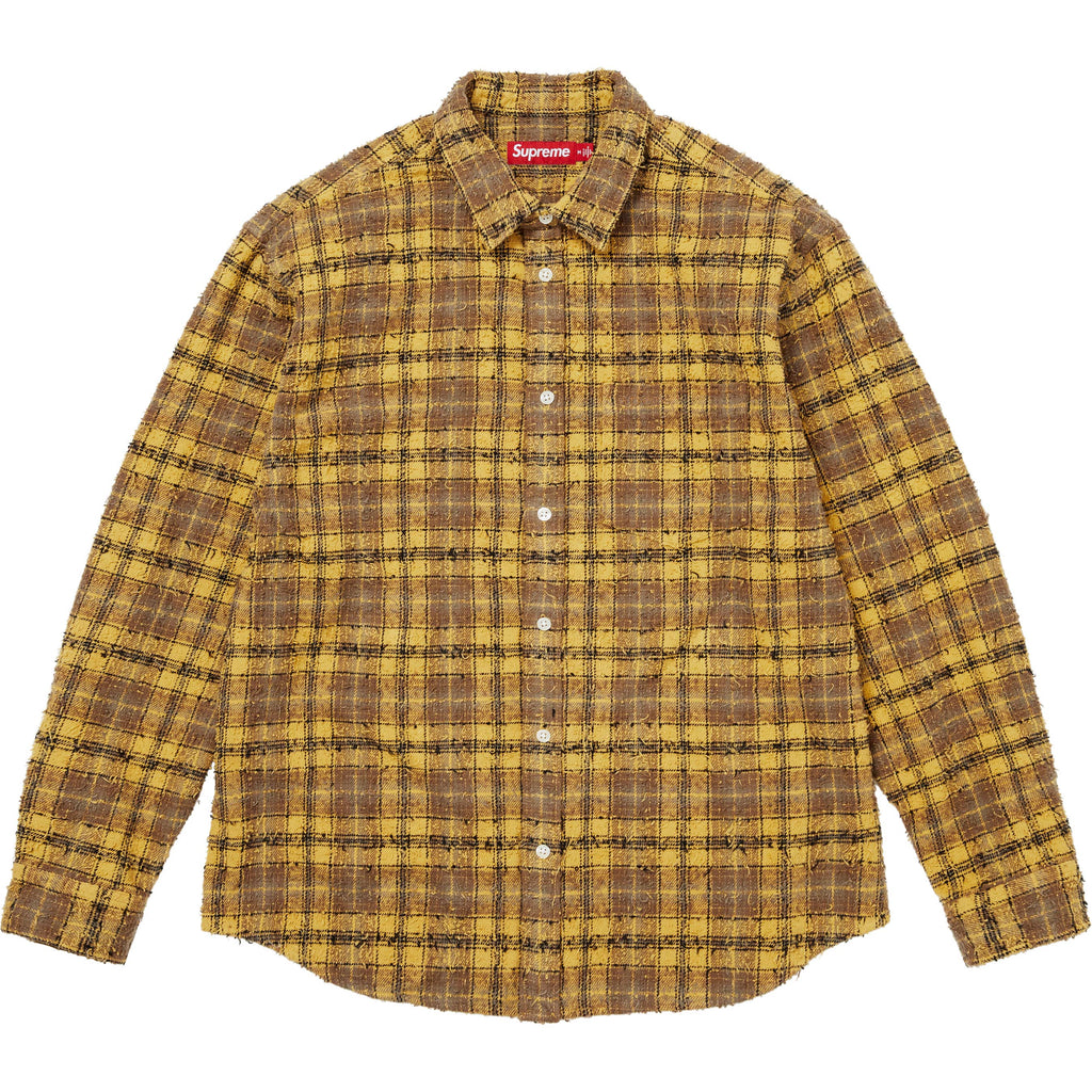 Frayed Textured Plaid Shirt