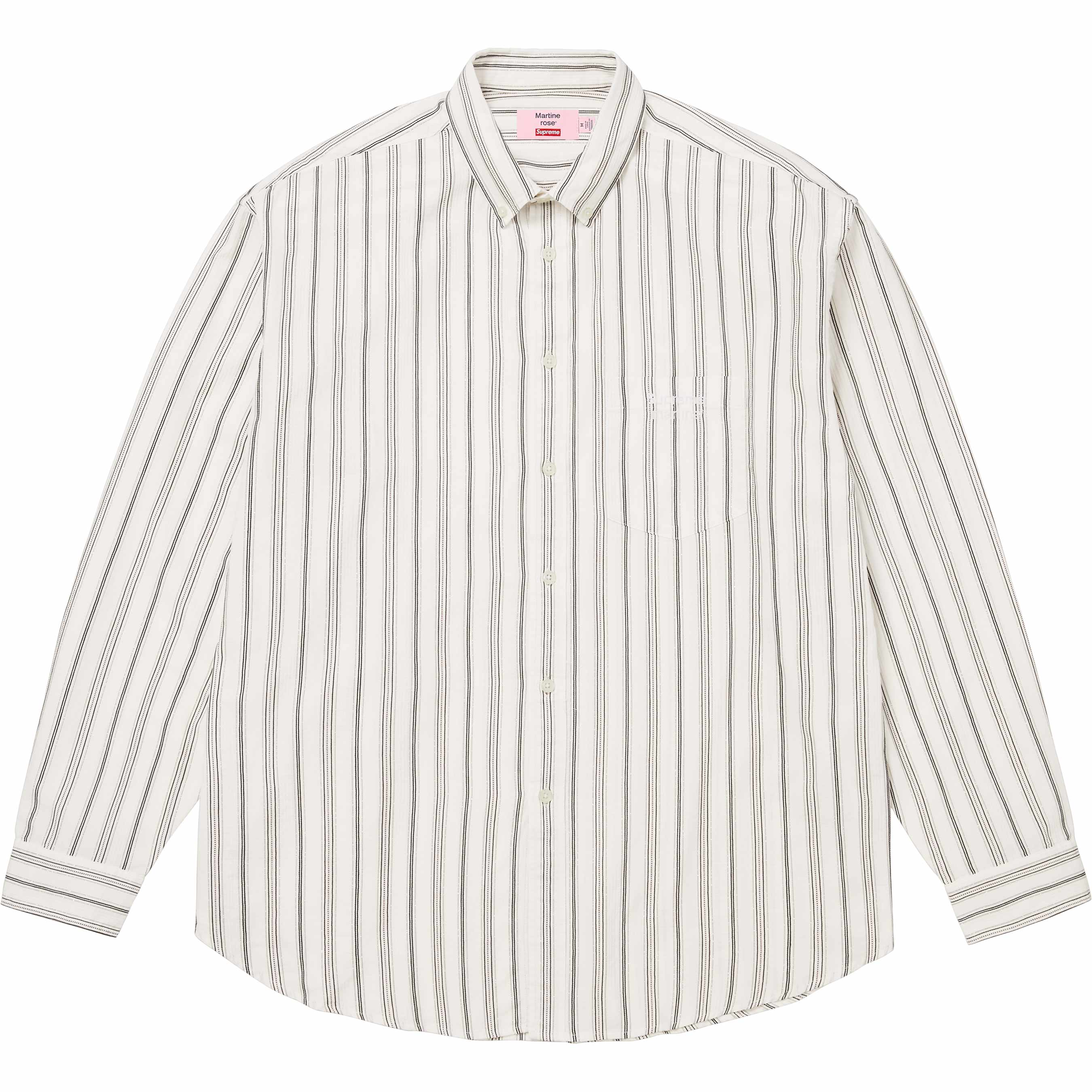 新品正規品 martine rose ギャザーネック ポロシャツ Supreme®/Martine Rose® Metallic Stripe Shirt - Shop - Supreme