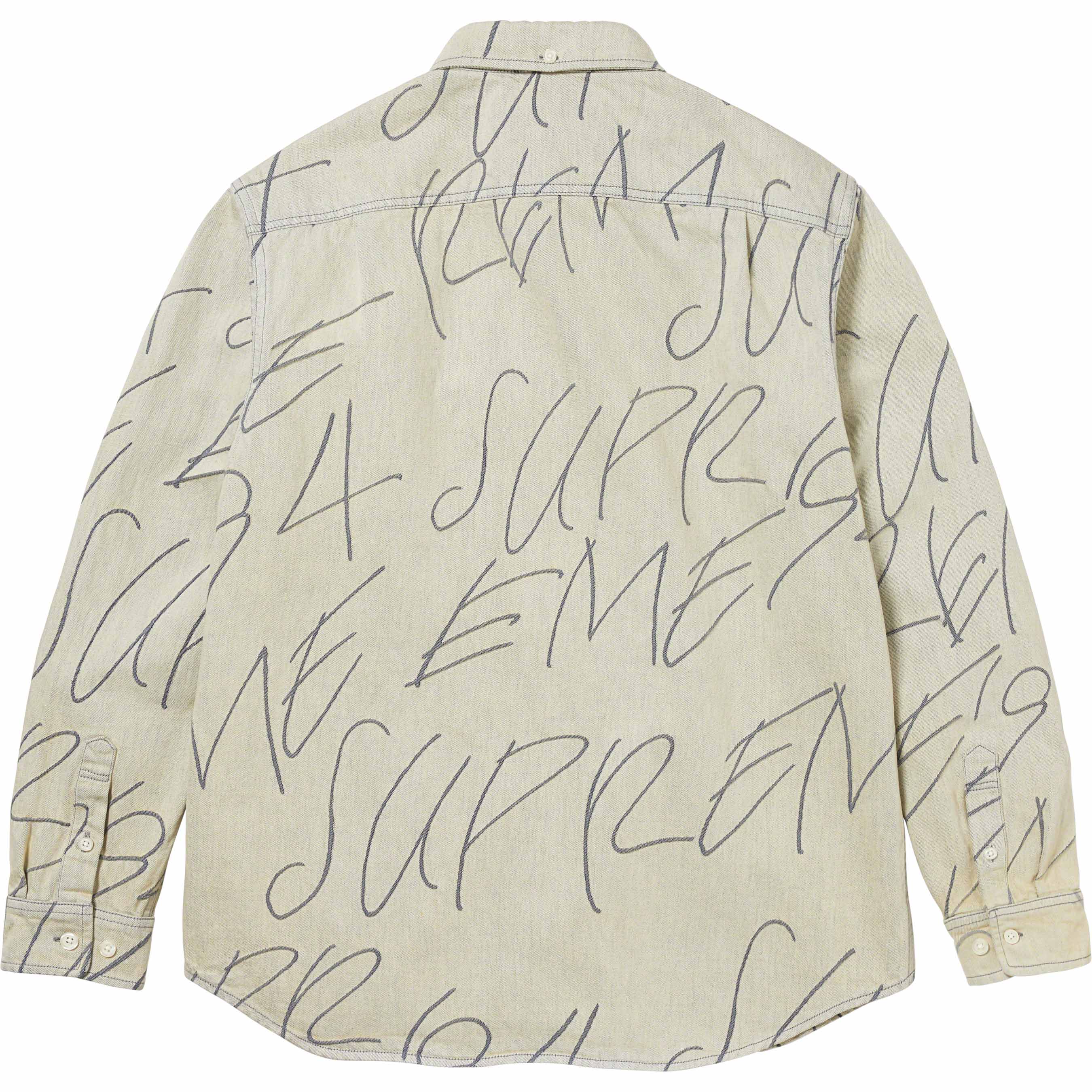 Handwriting Jacquard Denim Shirt
