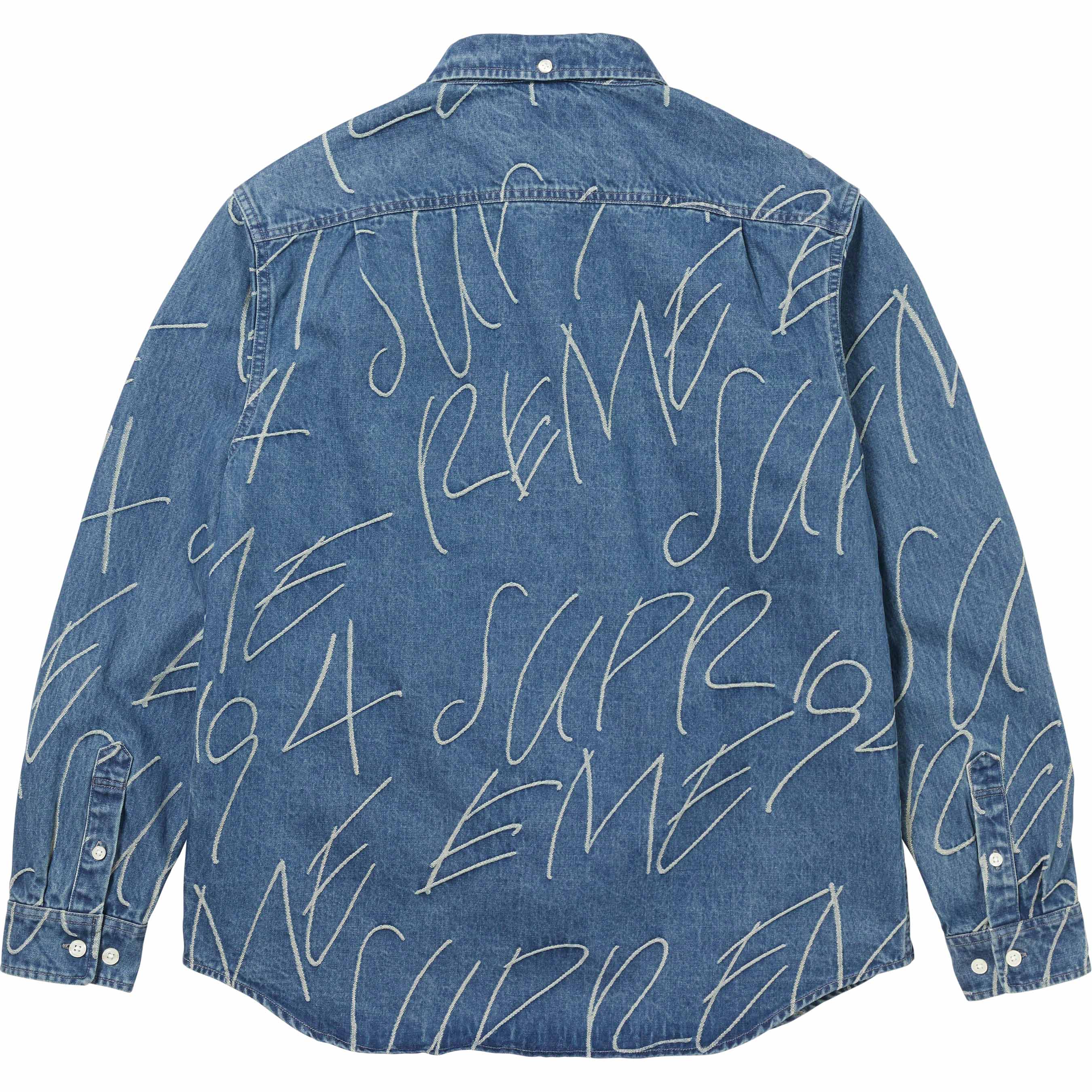 Buy Supreme Handwriting Jacquard Denim Shirt 'Dirty' - FW23S27 DIRTY