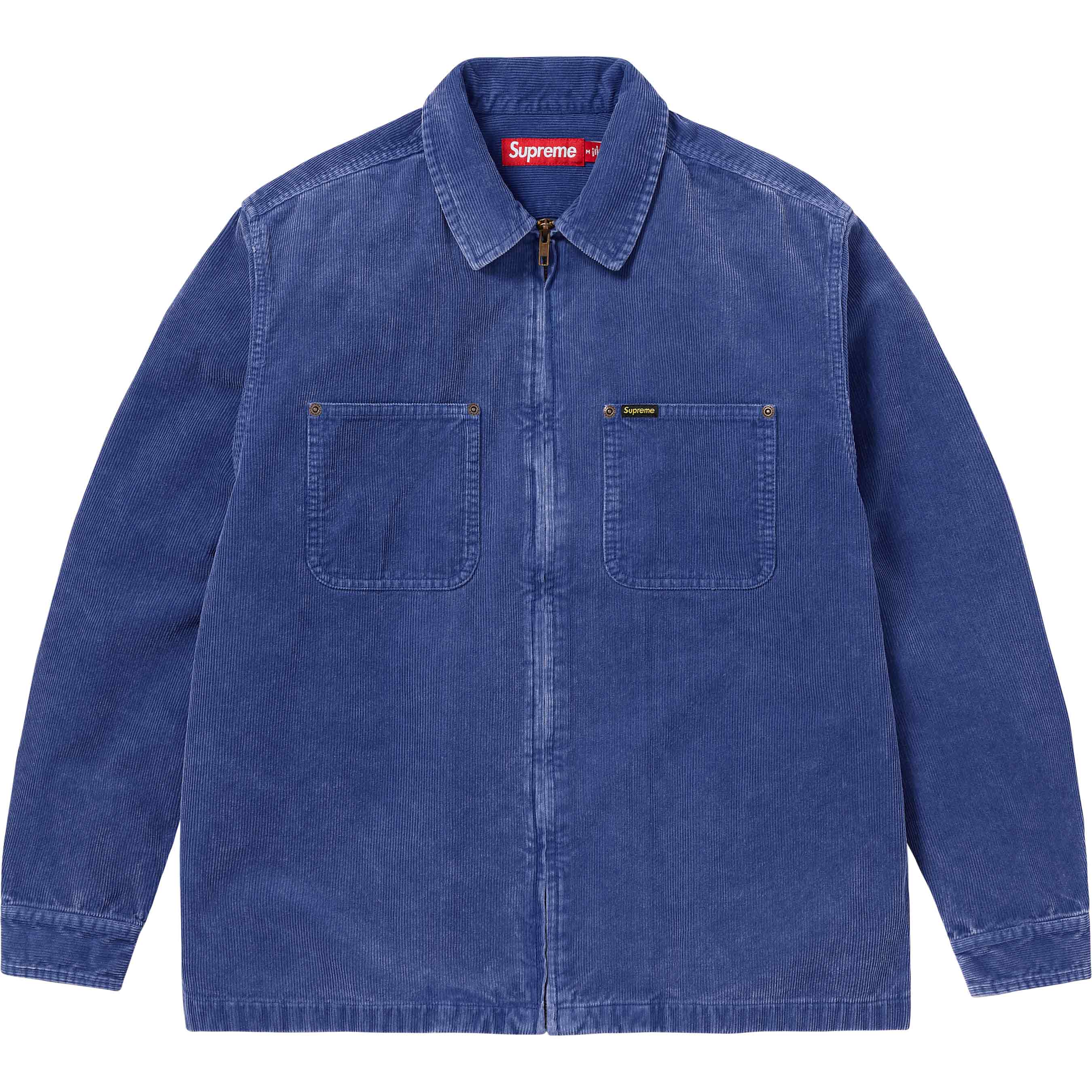 Washed Corduroy Zip Up Shirt