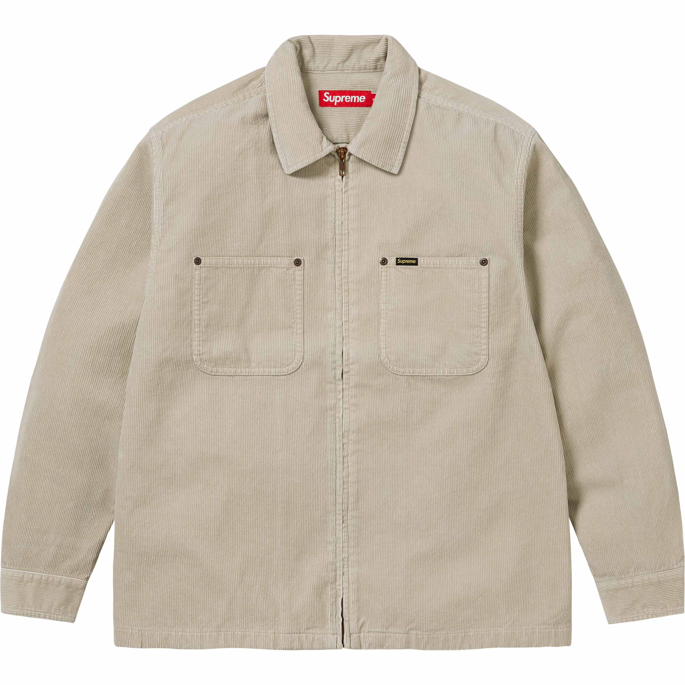 Washed Corduroy Zip Up Shirt