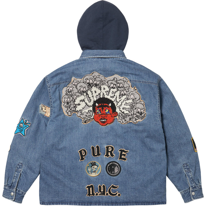 ジャケット・アウター 25SS Supreme Patches Hooded Zip Up Shirt Supreme Patches Hooded Zip Up Shirt Denim Men's - SS25 - US