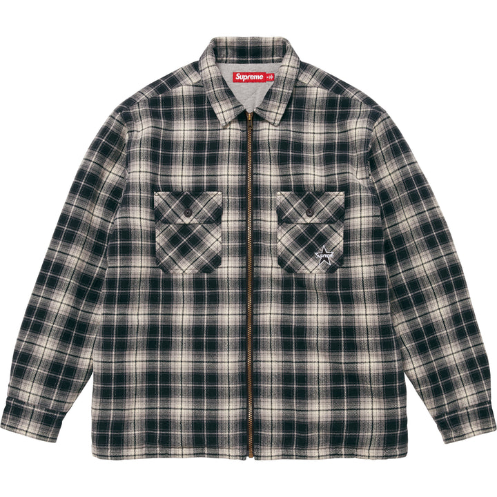 Thermal Lined Zip Up Flannel Shirt