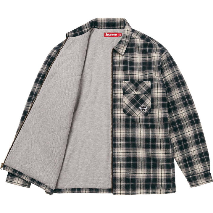 Thermal Lined Zip Up Flannel Shirt