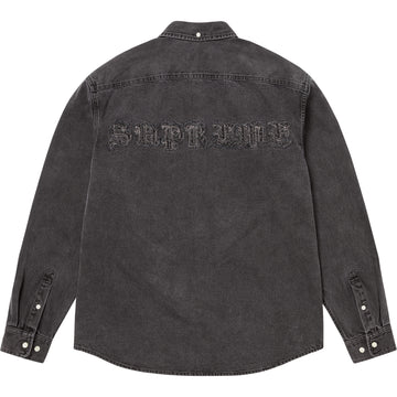 マク　Supreme アーチロゴブラックデニムシャツ　M Supreme アーチロゴブラックデニムシャツ M オンライン