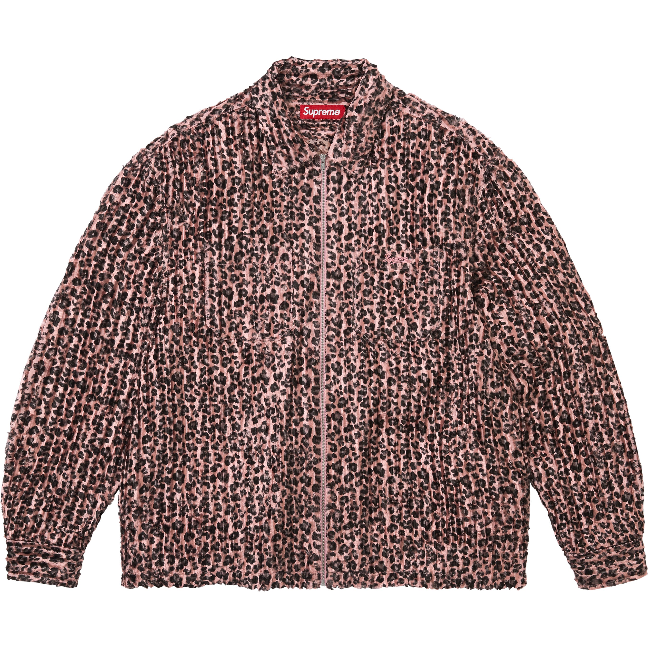 Leopard Frayed Zip Up Shirt - Shop - Supreme