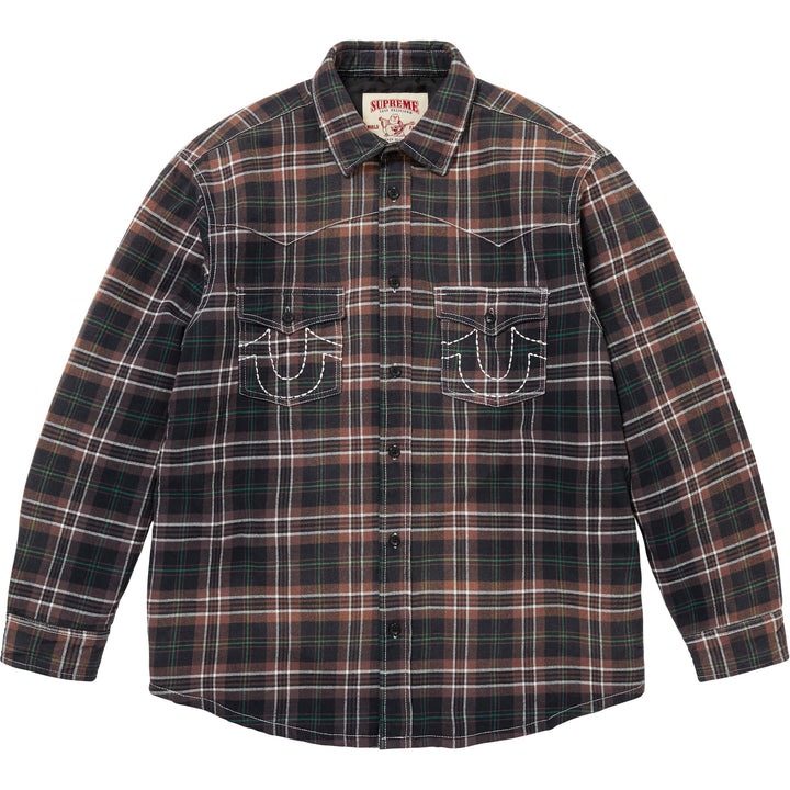 Supreme®/True Religion® Quilted Lined Plaid Flannel Shirt-1