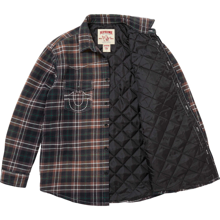Supreme®/True Religion® Quilted Lined Plaid Flannel Shirt-2