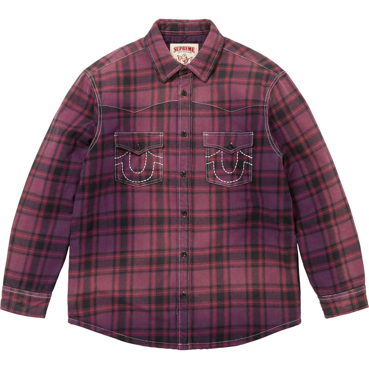 Supreme®/True Religion® Quilted Lined Plaid Flannel Shirt-5