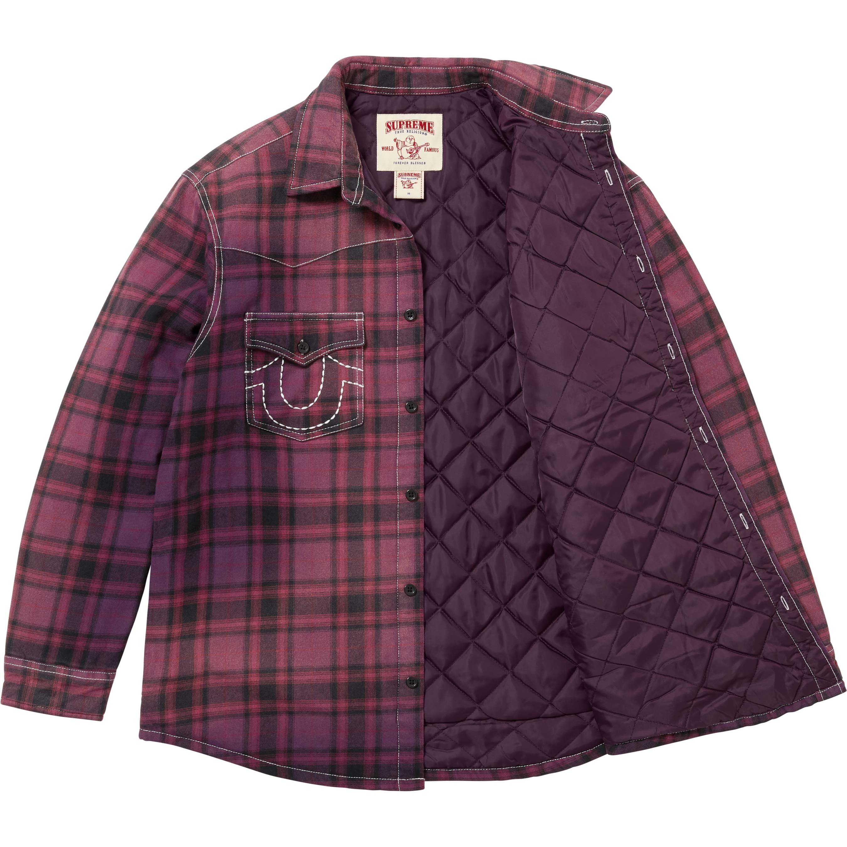 トップス Supreme True Religion Flannel Shirt Supreme 25FW Supreme®/True Religion® Quilted Lined Plaid Flannel Shirt