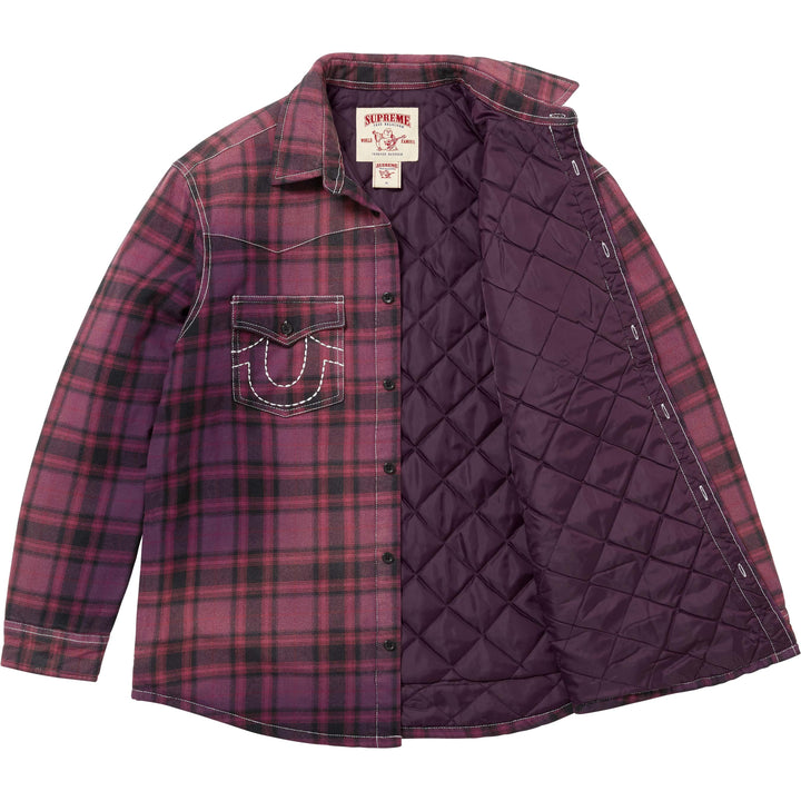 Supreme®/True Religion® Quilted Lined Plaid Flannel Shirt-6